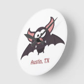 Bat - Austin, Texas Runde Wanduhr (Winkel)