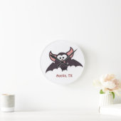 Bat - Austin, Texas Runde Wanduhr (Zuhause)