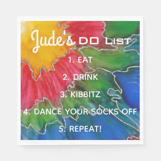 Bat Bar Mitzvah Elegante Colors Napkins Serviette (Vorderseite)