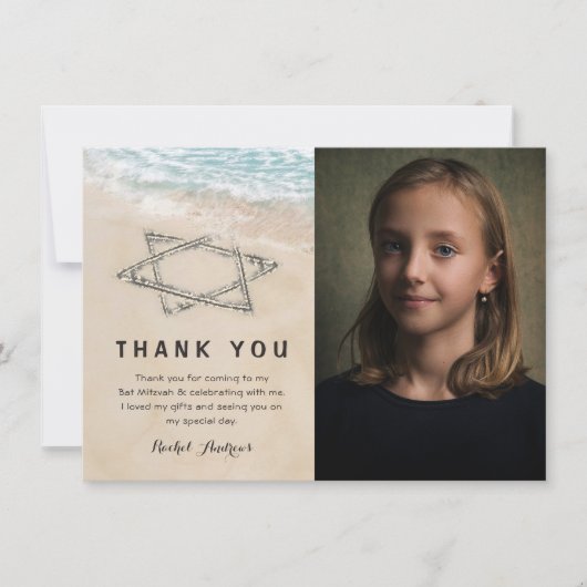 Bat Bar Mitzvah Foto Dankeschön Karte (Vorderseite)