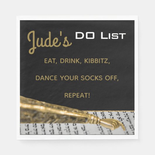 Bat Bar Mitzvah Gold Yad Napkins Serviette (Vorderseite)