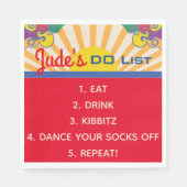 Bat Bar Mitzvah Hippie Themed Napkins Serviette (Vorderseite)