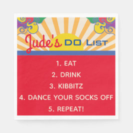 Bat Bar Mitzvah Hippie Themed Napkins Serviette