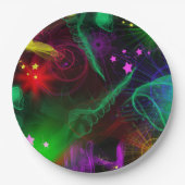 Bat/Bar Mitzvah Neon Paint Spritzer Pappteller (Vorderseite)