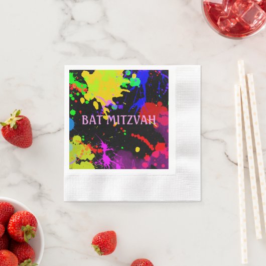 Bat/Bar Mitzvah Paint Spritzer Paper Napkins Serviette (Beispiel)