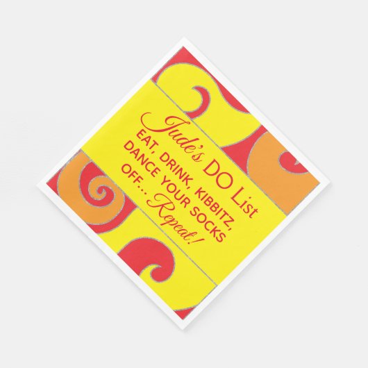 Bat Bar Mitzvah Silvery Wirbel Napkins Serviette (Ecke)