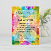 Bat Bar Mitzvah Splash of Color Invitation Einladung (Stehend Vorderseite)