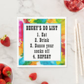 Bat Bar Mitzvah Splash of Color Serviette (Beispiel)