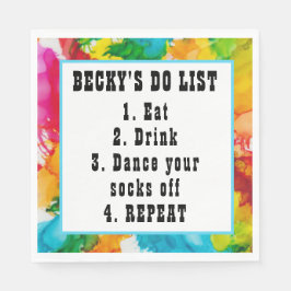 Bat Bar Mitzvah Splash of Color Serviette