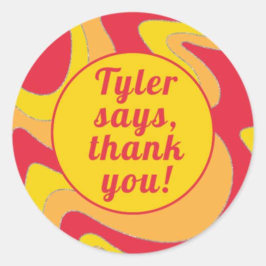 Bat Bar Mitzvah Sticker Round Waves (Vorderseite)