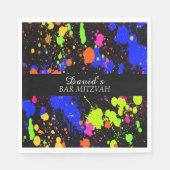 Bat/Bar Mitzvahs Neon Paint Spritzer Serviette (Vorderseite)