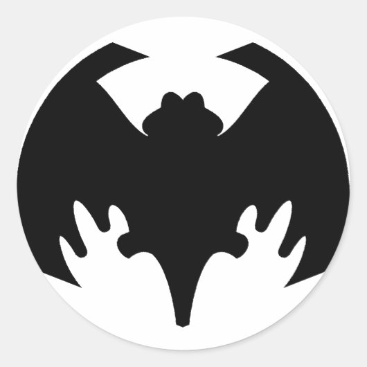 Bat Black The MUSEUM Zazzle Geschenke Runder Aufkleber (Vorderseite)