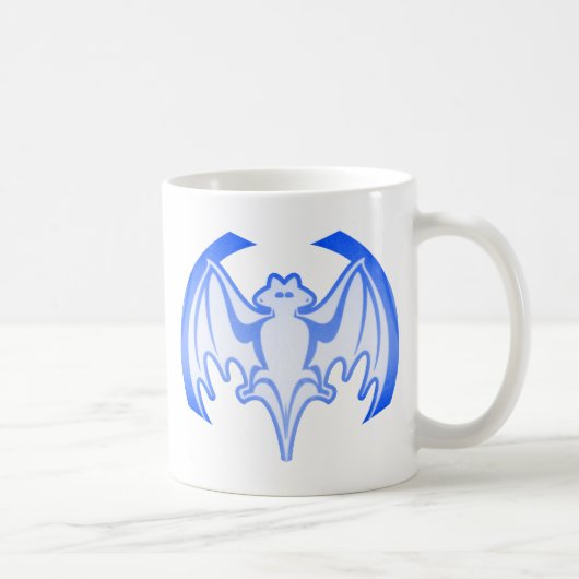 Bat Blue Inv MUSEUM Zazzle Geschenke Kaffeetasse (Rechts)