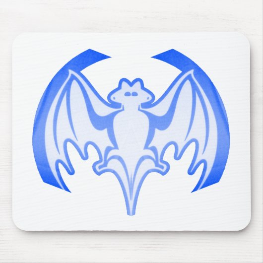 Bat Blue Inv MUSEUM Zazzle Geschenke Mousepad (Vorne)