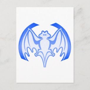 Bat Blue Inv MUSEUM Zazzle Geschenke Postkarte