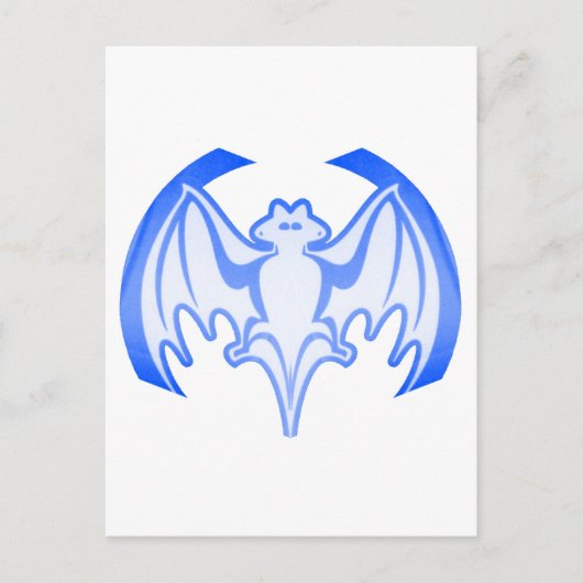 Bat Blue Inv MUSEUM Zazzle Geschenke Postkarte (Vorderseite)