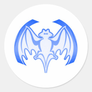 Bat Blue Inv MUSEUM Zazzle Geschenke Runder Aufkleber
