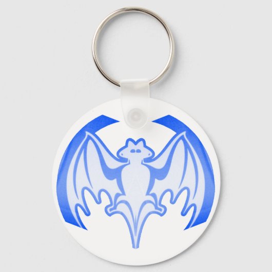 Bat Blue Inv MUSEUM Zazzle Geschenke Schlüsselanhänger (Vorderseite)