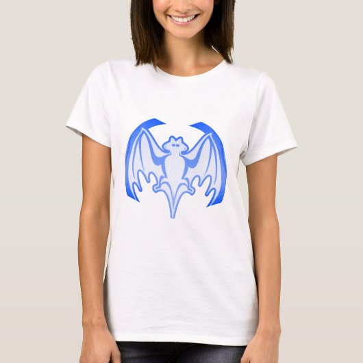 Bat Blue Inv MUSEUM Zazzle Geschenke T-Shirt (Vorderseite)