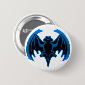 Bat Blue The MUSEUM Zazzle Geschenke Button (Vorne & Hinten)
