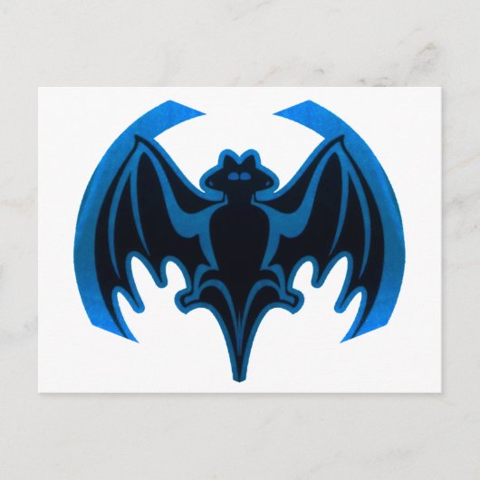 Bat Blue The MUSEUM Zazzle Geschenke Postkarte (Vorderseite)