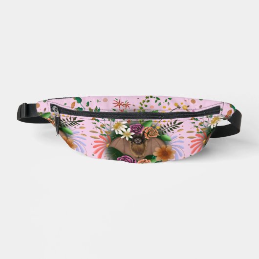 Bat-Blume Botanisch-florale Bauchtasche (Vorderseite)