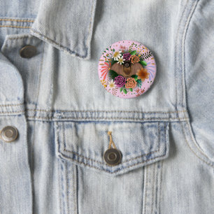 Bat-Blume Botanisch-florale Button