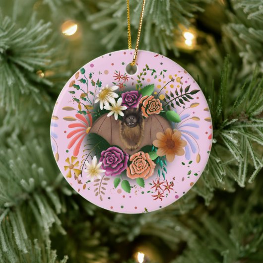 Bat-Blume Botanisch-florale Keramik Ornament (Baum)