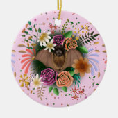 Bat-Blume Botanisch-florale Keramik Ornament (Vorne)