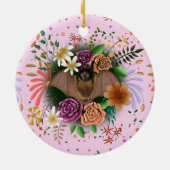Bat-Blume Botanisch-florale Keramik Ornament (Hinten)