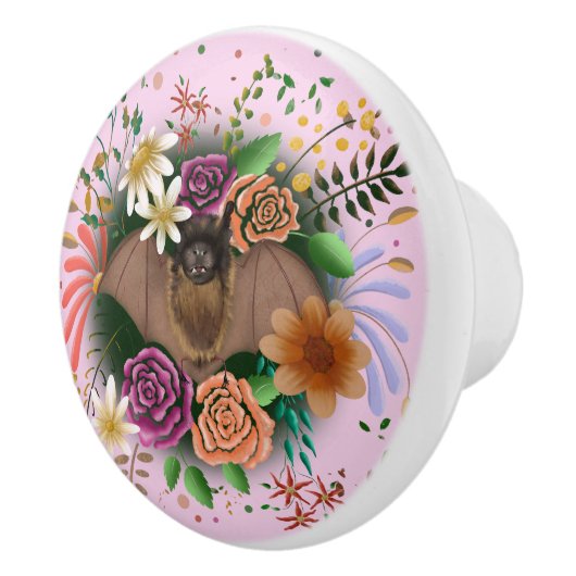 Bat-Blume Botanisch-florale Keramikknauf (Rechts)