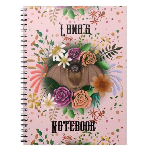 Bat-Blume Botanisch-florale Notizblock (Vorderseite)