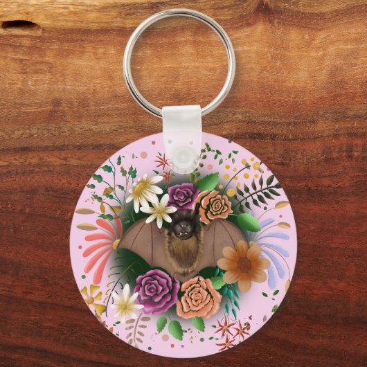 Bat-Blume Botanisch-florale Schlüsselanhänger (Rückseite)
