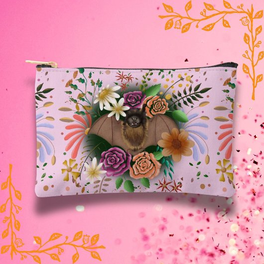 Bat-Blume Botanisch-florale Zubehörtasche