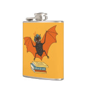 Bat Book Lover Funny Halloween Flachmann (Links)