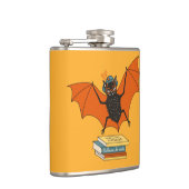 Bat Book Lover Funny Halloween Flachmann (Rechts)
