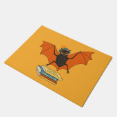 Bat Book Lover Funny Halloween Fußmatte (Schrägansicht)