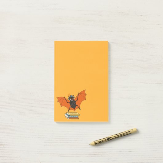 Bat Book Lover Funny Halloween Post-it Klebezettel (Auf Schreibtisch)