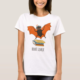 Bat Book Lover Funny Halloween T-Shirt