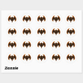 Bat Brown The MUSEUM Zazzle Geschenke Runder Aufkleber (Blatt)