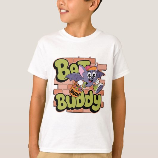Bat Buddy Halloween Trick or Treat Kids T-Shirt (Vorderseite)