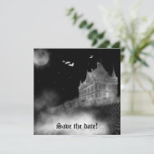 Bat Castle Vampire Goth Hochzeit Einladung (Stehend Vorderseite)