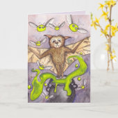 Bat & Cauldron Halloween Card Karte (Gelbe Blume)