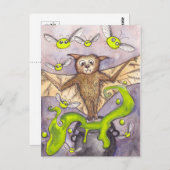 Bat & Cauldron Postkarte (Vorne/Hinten)
