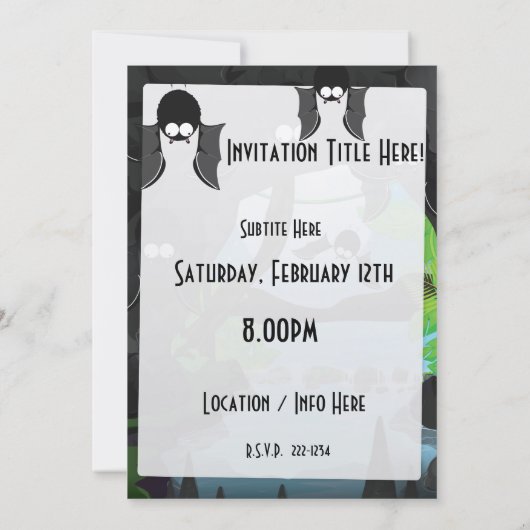 Bat Cave Einladung (Rückseite)