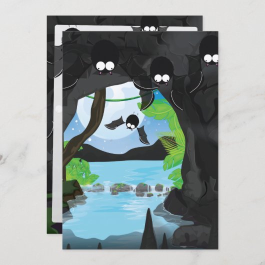 Bat Cave Einladung (Vorne/Hinten)