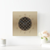 Bat Chinese Symbol Quadratische Wanduhr (Zuhause)