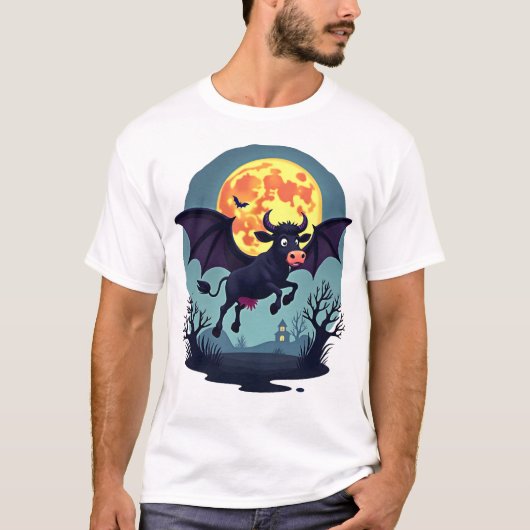 Bat Cow at Midnight T-Shirt (Vorderseite)