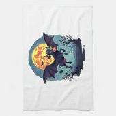Bat Cow um Mitternacht Geschirrtuch (Vertikal)