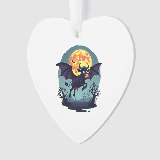 Bat Cow um Mitternacht Ornament (Vorderseite)